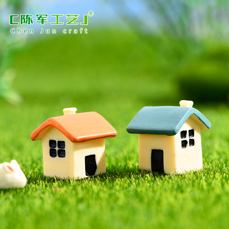可代加工苔藓微景观 饰品 多肉摆件 玩偶摆件 两色小房子B款 DIY