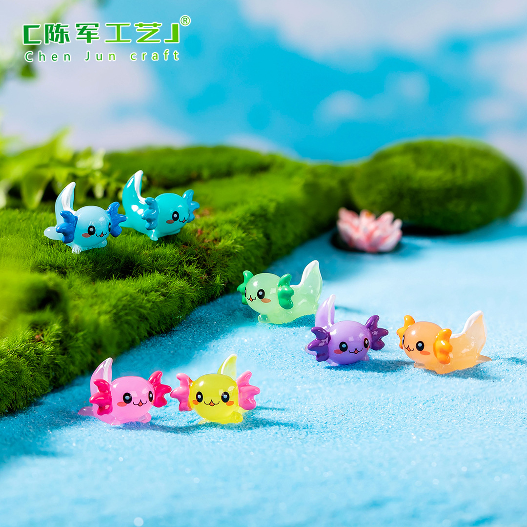 装饰配件微景观卡通可爱六角龙鱼缸苔藓多肉造景园艺装饰品配件跨