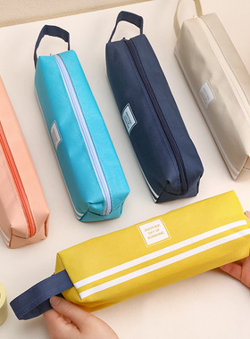 义乌优品学生简约手提牛津布笔袋大容量文具收纳铅笔袋创意开学季