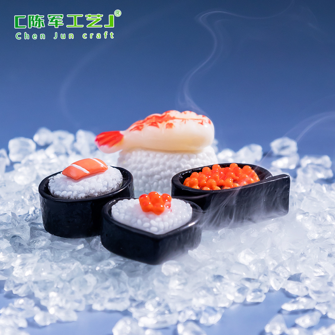 微景观创意仿真食玩寿司三文鱼日料 diy装饰品盲袋配件微缩小摆件