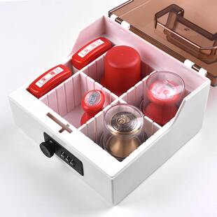 金隆兴印章箱会计印章收纳盒密码锁手提多功能6格组合收纳印章盒