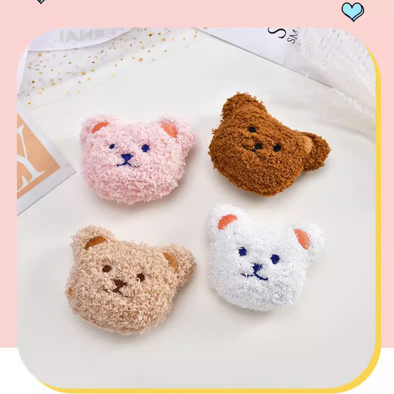 手工布艺毛绒小熊头部