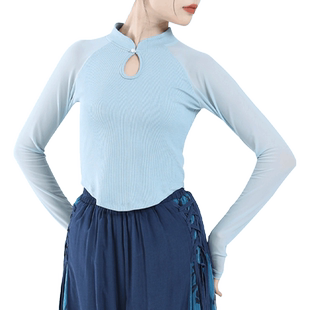 现代舞上衣古典舞服黑色复古新中式形体服女中国风舞蹈服练功服装