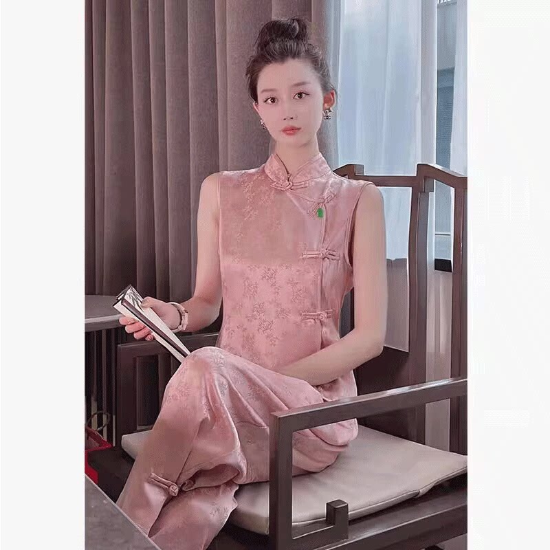 新中式盘扣上衣套装女夏