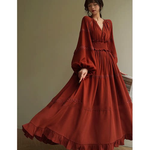 漫野红枫法式高级复古红