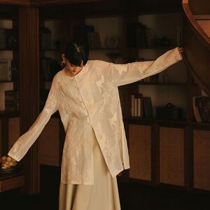 松鹤长夏防晒长衫 新中式衬衫CHARMMY YE玩味设计新款连衣裙