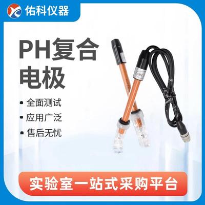 上海佑科PHS-3C酸度计电极E-201-9 PH复合电极PH耐强碱实验室水质