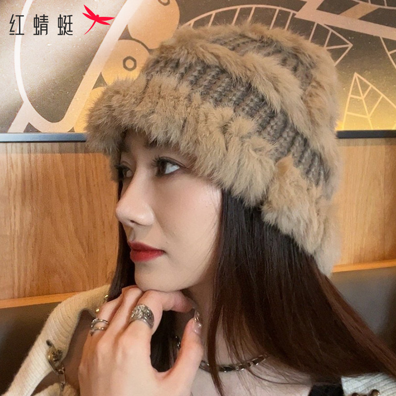 加厚版兔毛针织帽女秋冬季毛茸茸毛绒帽子显脸小渔夫帽保暖毛线帽怎么看?