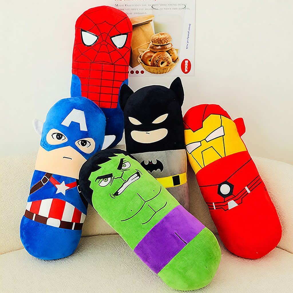新款 复仇者联盟公仔蜘蛛侠毛绒玩具钢铁侠美国队长睡觉抱枕