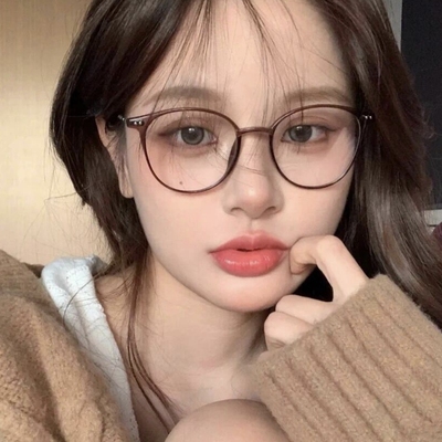 森蓝家文艺软妹透明冷茶TR90超轻素颜眼镜框女韩版近视圆脸小红书