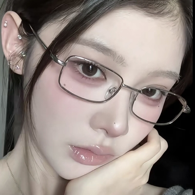 森兰家金丝小方形眼镜框凹造型男女斯文败类可配近视素颜防蓝光