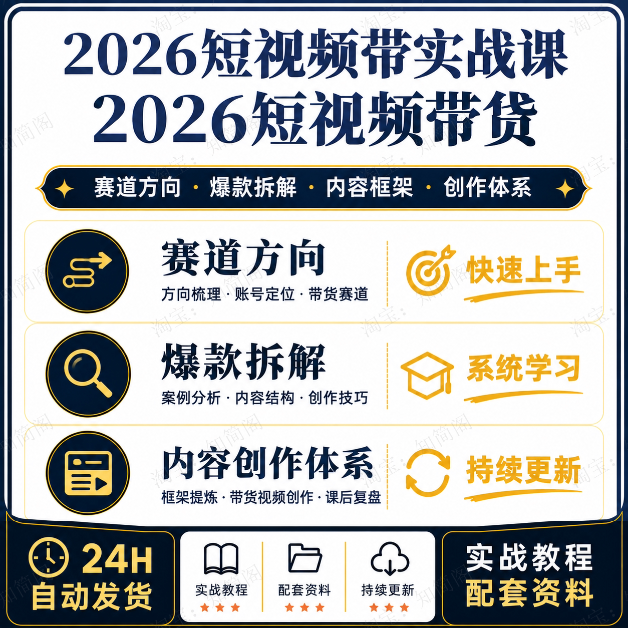 2026短视频带货课程爆款案例拆解内容创作思路视频课学习资料