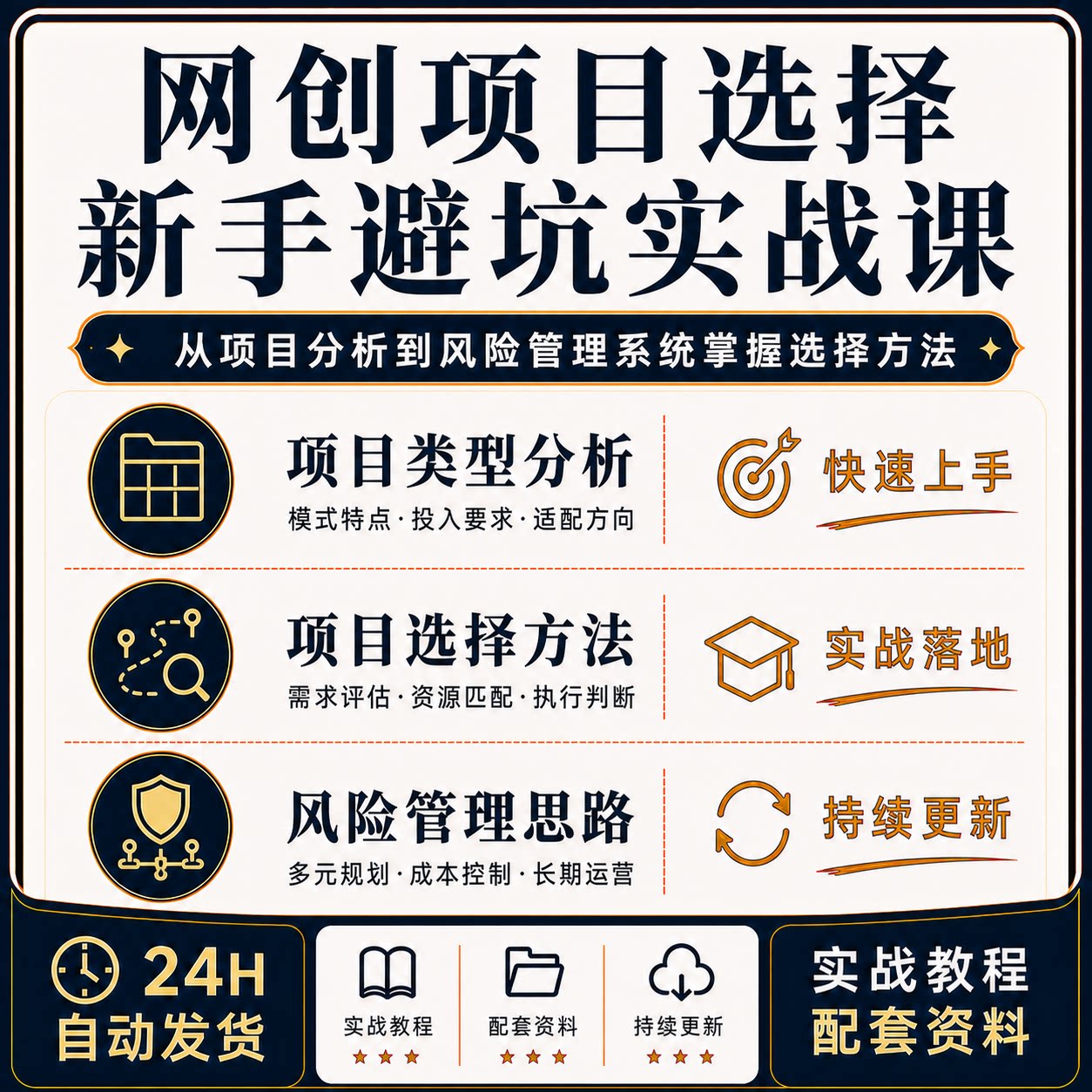 网创项目选择课程新手避坑项目分析风险管理副业创业实战全套教程