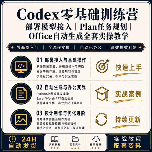 Codex零基础Python编程实战案例全流程实操教程高效提效利器