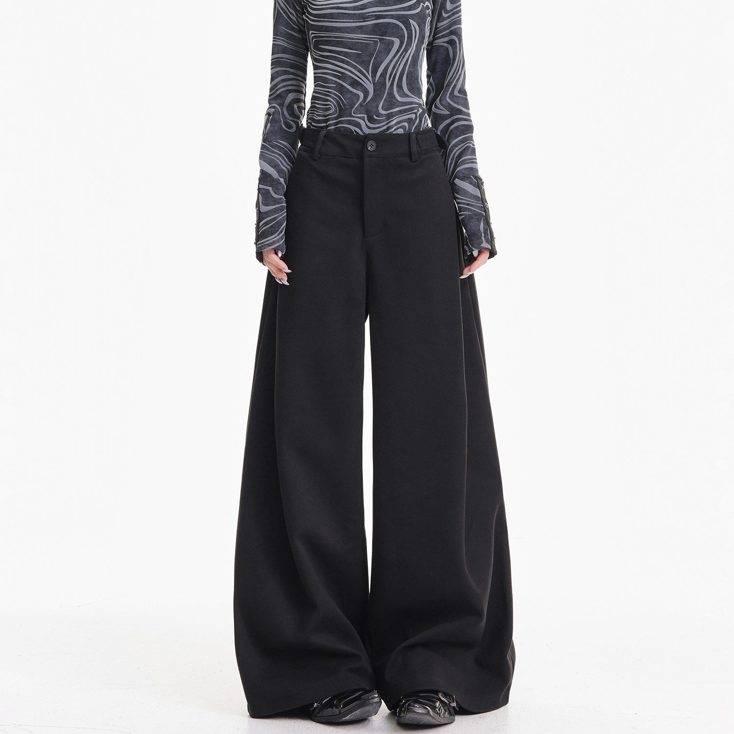 KENABSTUDIO秋冬新款呢子加厚黑色西装裤女宽松显瘦阔腿裤休闲裤,女装/女士精品,西装裤/正装裤,淘宝优惠券,粉丝福利购,淘宝优惠卷