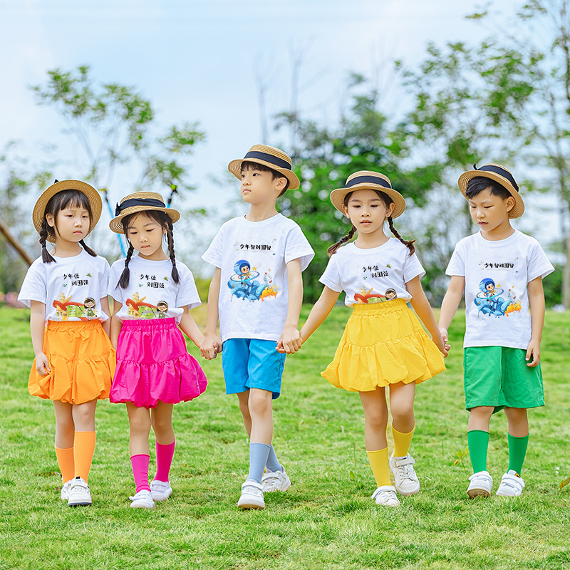 幼儿园小学生团体演出服印图印字
