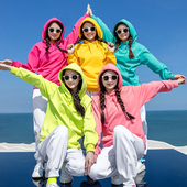 彩色卫衣女落肩套装 加厚闺蜜姐妹团体团建同学聚会年会印图印logo