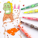 第一卫 日本ZEBRA斑马易趣荧光笔WKT11双头彩色记号笔5色套装 学生用粗划重点糖果色标记银光色手账笔文具