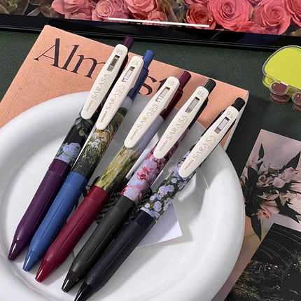 日本ZEBRA斑马牌JJ15复古色中性笔大自然花卉树木繁花田园风雏菊按动水笔惬意时刻限定SARASA彩色笔