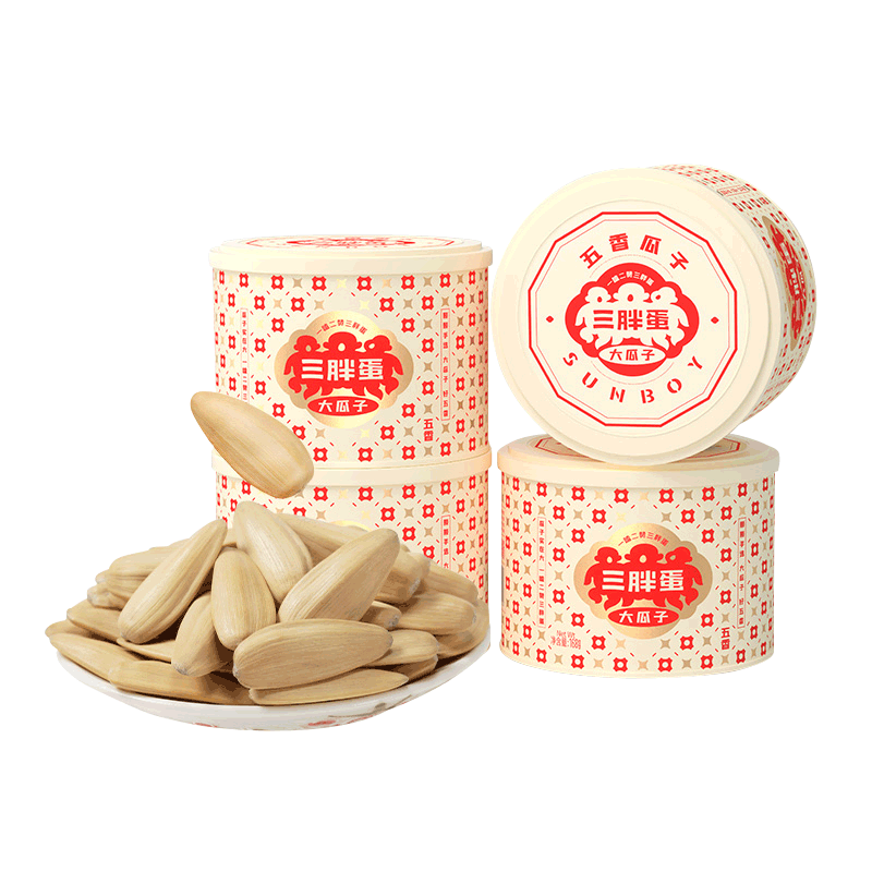 三胖蛋原味五香瓜子168g*4罐