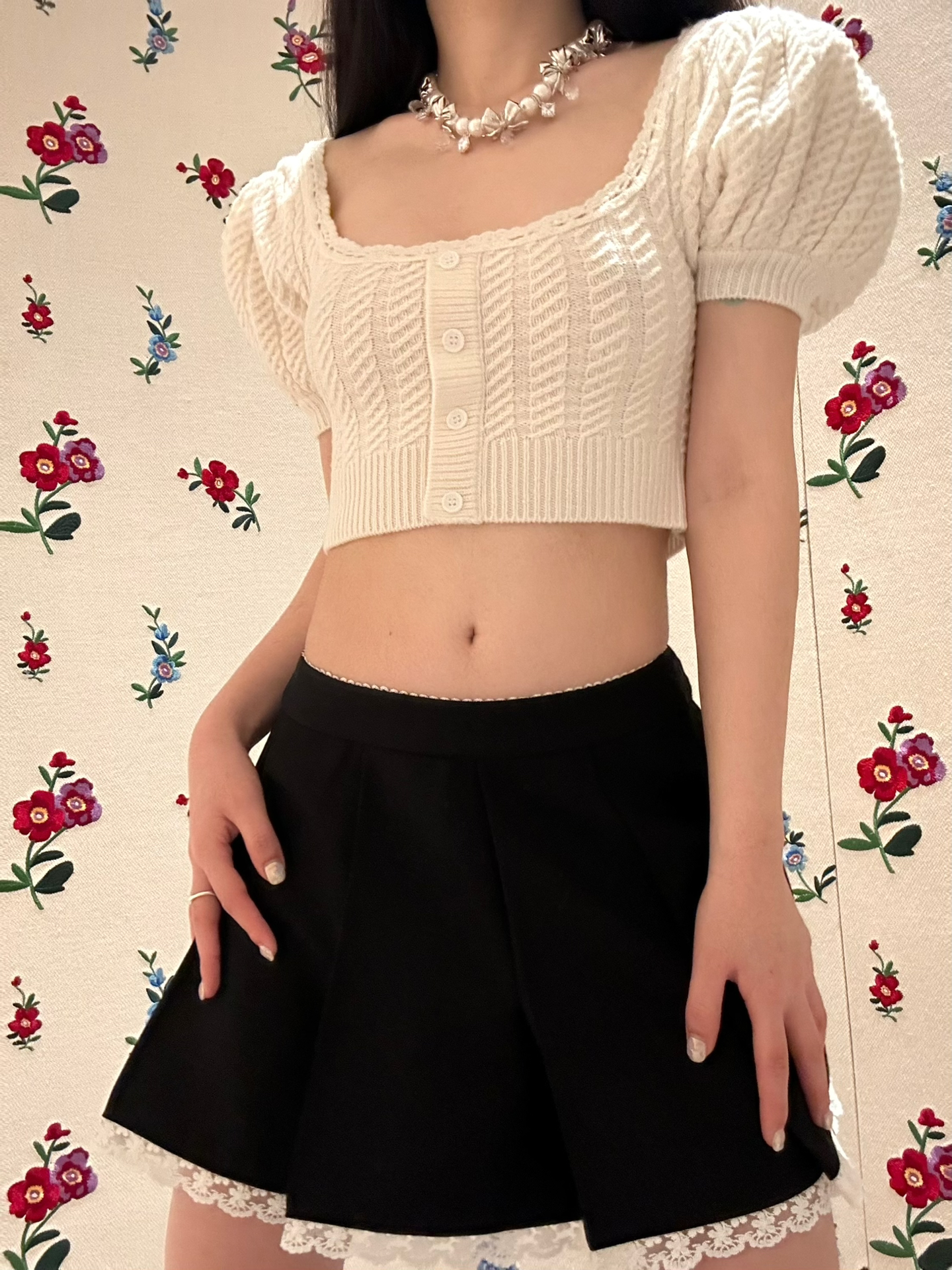 正确版sst泡袖针织衫羊毛女士