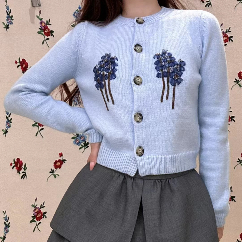 【高版本】SST冬装圆领修身撞色单排扣回转企鹅针织开衫shushu