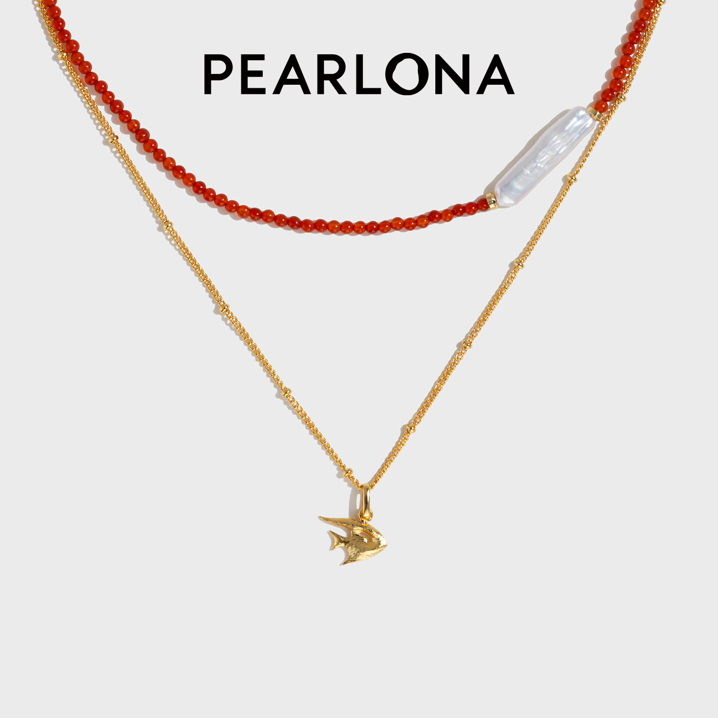 PEARLONA财神鱼银条鸿运珠叠戴项链红玛瑙新年礼物女吊坠淡水珍珠,饰品/流行首饰/时尚饰品新,项链,淘宝优惠券,粉丝福利购,淘宝优惠卷