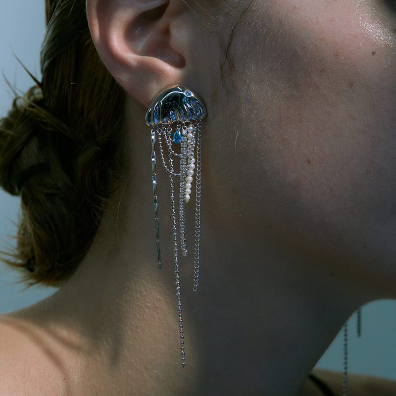 PEARLONA小水母迷你流苏巴洛克珍珠耳饰耳夹耳钉于文文黄龄同款,饰品/流行首饰/时尚饰品新,耳夹,淘宝优惠券,粉丝福利购,淘宝优惠卷