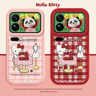 裁缝Kitty猫适用小米17PROMAX手机壳1514新款13高级感12Ultra11青春版小众小羊皮10s防摔全包潮流硅胶保护套