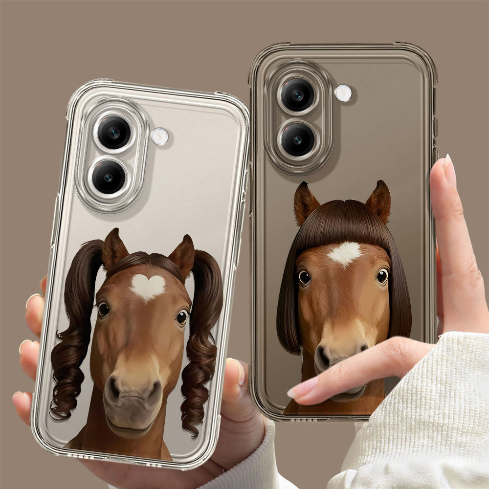 小众马年抽象手机壳适用红米Turbo5Max手机壳Redmi恶搞整蛊2026闺蜜情侣透明趣味女马年新款保护套