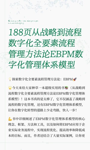 188页从战略到流程数字化全要素流程管理方法论EBPM数字化管理体