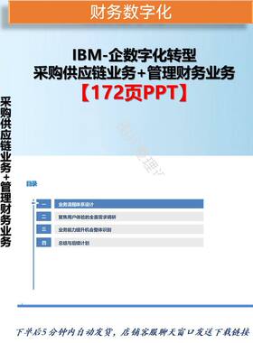 172页PPT学习IBM-企数字化转型- 采购供应链业务+管理财务业务