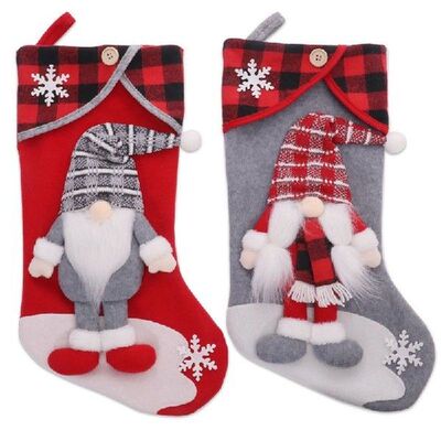 2 Buah Stoking Natal Hadiah Santa Sacks Dekorasi Natal