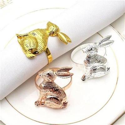 6Pcs Napkin Ring Alloy Reusable Napkin Buckle Charming