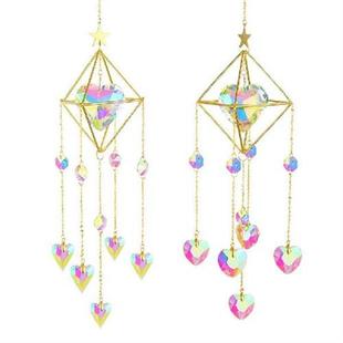 Pendant Love Heart Wind Hanging Windchime Crystal Ornaments