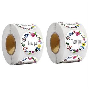 500pcs Thank You Stickers Seal Labels Flower Stickers For Ha