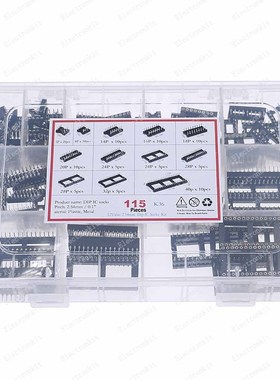 115pcs 12value Round Hole Ic Socket Kit Connector DIP6 DIP8