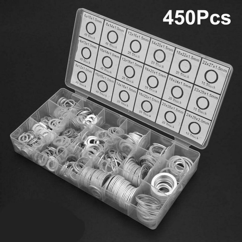450pcs Oil Drain Plug Aluminum Washer Gasket Wear Resistant