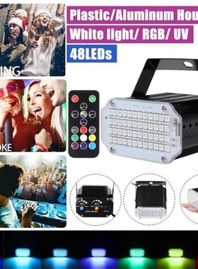 48LED Mixed Flashing Stage Lights Remote Sound Activated Dis