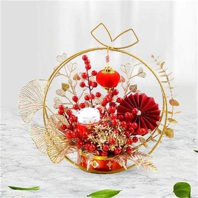 Chinese New Year Ornaments Lighted Artificial Potted Flower