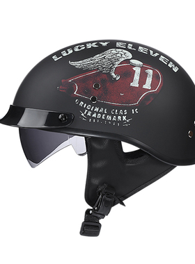 Vintage Half Face Motorcycle Helmet Casco Casque Moto Retro
