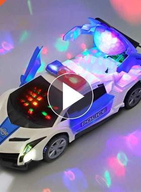 Electric dancing deformation rotating universal police car t