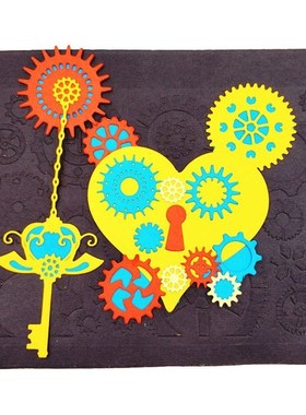 Carbon Steel Cartoon Gear Stencil Template Mold DIY Paper Ar
