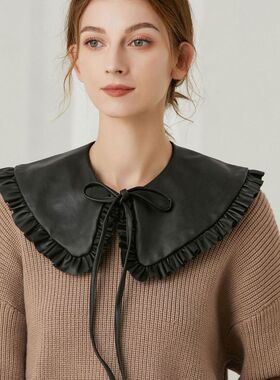Big Lapel Fake Collar Shawl Women Vintage Detachable Shirt C