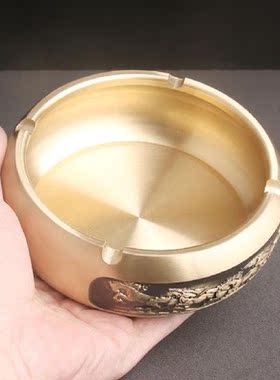 Antique Ash Tray W/ 4 Grooves Horse Pattern Smoking Ashtray