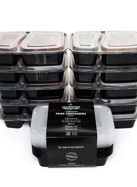 10 Pcs Plastic Reusable Bento Box Meal Storage Food Prep Lun