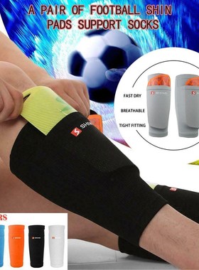 A Pair Of Football Leggings Guards Socks Set Calf Protection