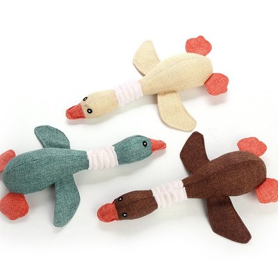 Pet toy plush teething vocal long animal geese puzzle bite r