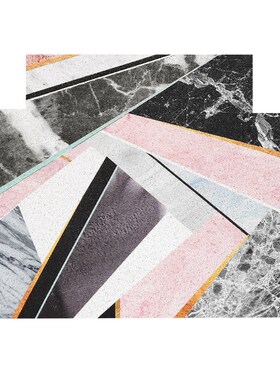 PVC Silk Loop Dust-proof Rug Marble Geometry Design Carpet t