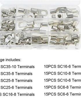 100PCS/BOX Assortment SC6-35 Bare Tinned Copper Lug Terminal